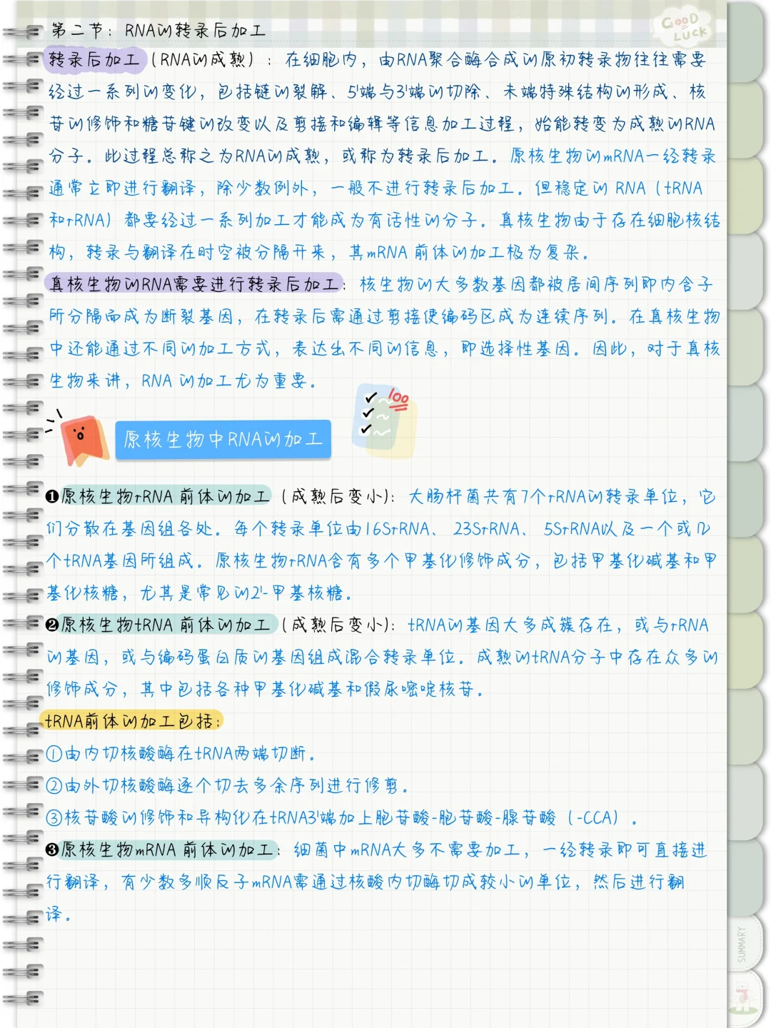 手写笔记→RNA的转录后加工,国内代助孕机构&国内试管三代详细